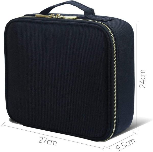 Samtour Makeup Case Travel Makeup Bag Makeup Train Case Cosmetic Bag Toiletry Makeup Brushes Organizer Portable Travel Storage Bag (Black) - Image 5