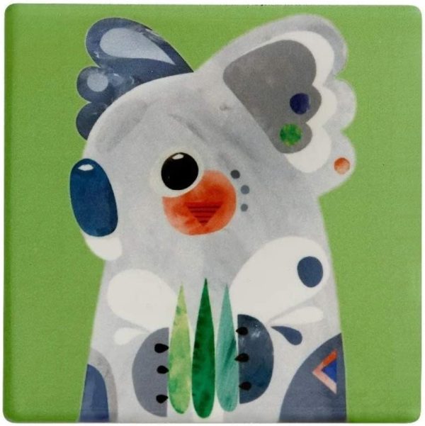 Pete Cromer Ceramic Square Coaster 9.5cm Koala - Image 4