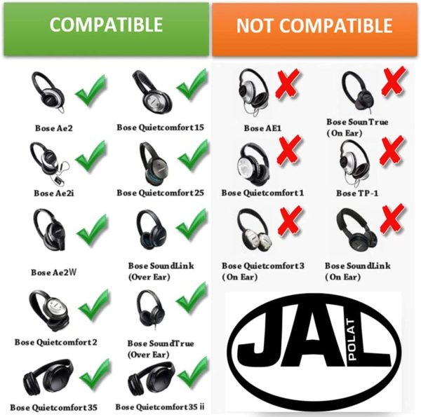 JALPolat? Replacement Ear Pads Cushion for Bose Quiet Comfort 35 (QC35), QuietComfort 35 II (QC35 II) Headphones, - Earpads Compatible with QC35 & 35 ii / QC15 / QC25 / QC2 / AE2 / AE2i / AE2W / SoundLink & SoundTrue ?C Comfortable Memory Foam, Soft & Long Lasting (Black) - Image 9