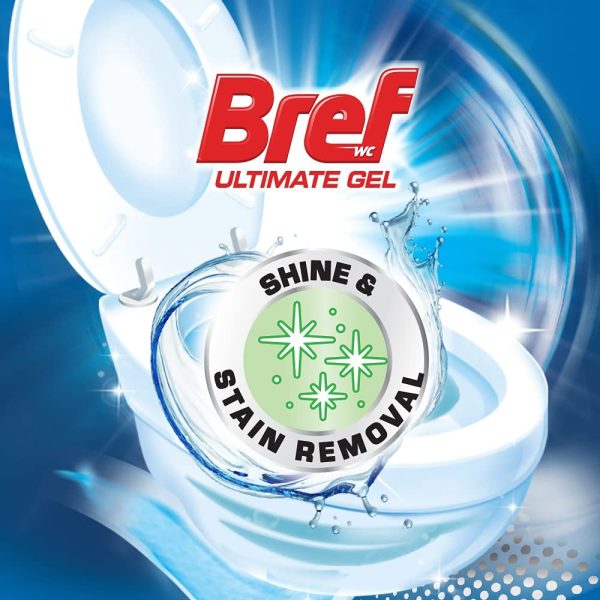 Bref Ultimate Gel White Active+ Ultra Bleach Power, Hospital grade disinfectant Toilet Cleaner gel, 450m(packaging may vary)