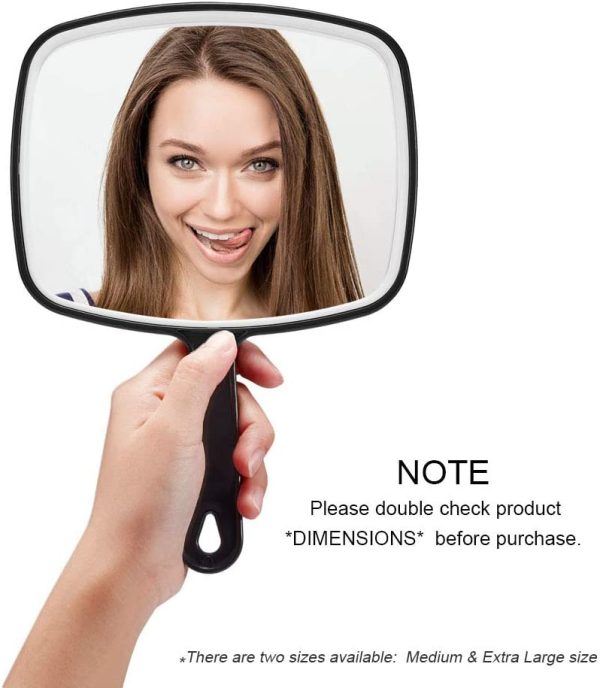 OMIRO Hand Mirror, Black Handheld Mirror with Handle, 6.3" W x 9.6" L - Image 4