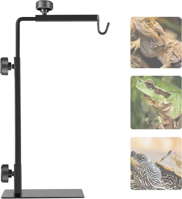 lehom Reptile Heat Lamp Stand Adjustable Floor Light Stand 23.6-35.4inch Metal Lamp Holder Bracket Support Kit for Reptile Terrarium Tank Vivarium Habitat Cage - Image 6