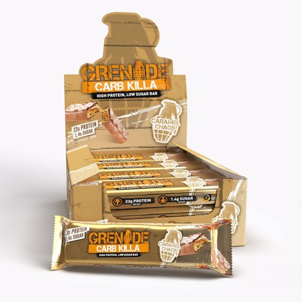 Grenade Carb Killa High Protein and Low Carb Bar, 12 x 60 g - Caramel Chaos