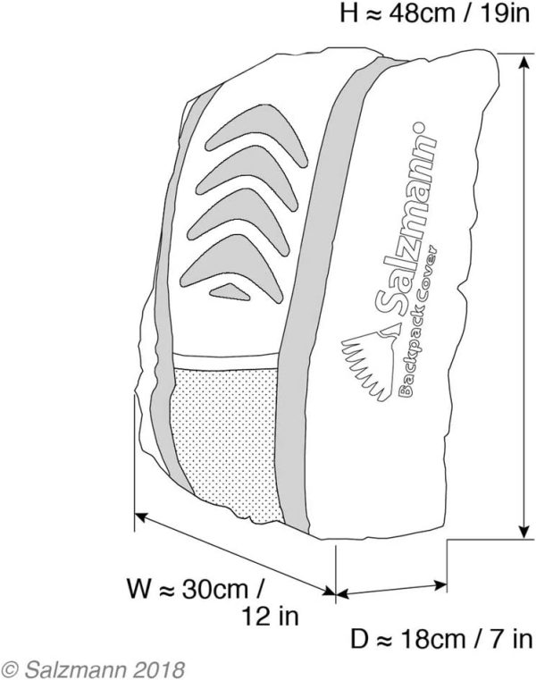 Salzmann 3M Reflective and Waterproof Backpack Cover - Made with 3M Scotchlite - High Visibility Raincover for Rucksacks - Image 2