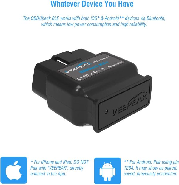 OBDCheck BLE+ Bluetooth 4.0 OBD2 Scanner Auto Code Reader Car Diagnostic Scan Tool for iOS & Android Supports Year 2006 and Newer Vehicles in Australia - Image 5