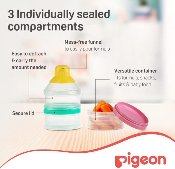 Pigeon Portable Powder Milk Container with 3 Compartments - Image 2