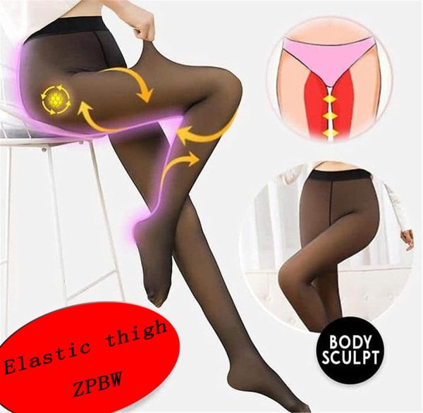 Women's Leggings, Thermal Opaque Fleece Lined Leggings Thermal Pantyhose Tights, Winter Warm Thick Elastic Pants - Image 7