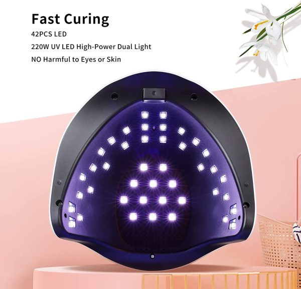 DAWNTREES Professional UV LED Nail Lamp,Polish Nail Dryer, with 4 Timer Settings, Automatic Sensor and LCD Display, Gel Curing Lamp, Gel Polishing Lamp