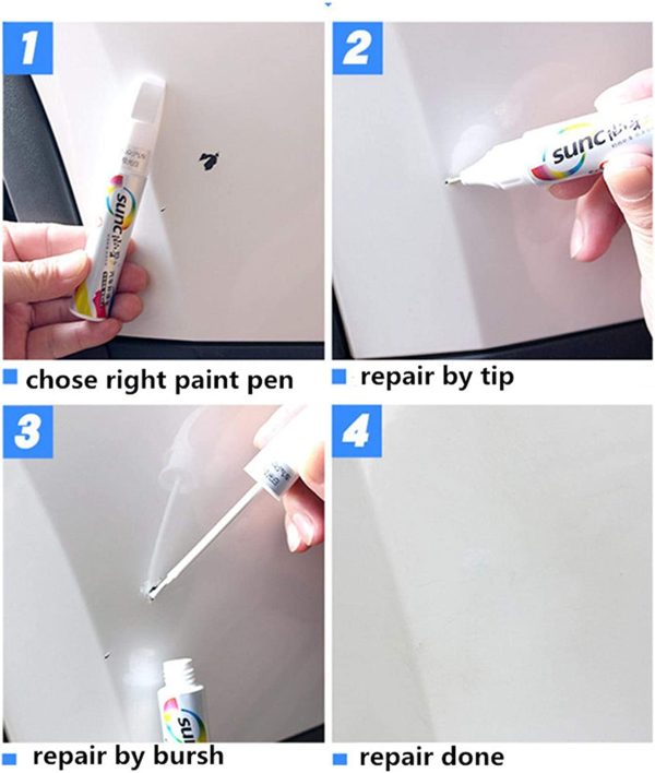 Car Scratch Repair Pen, Touch Up Paint for Cars Paint Scratch Repair, Waterproof Auto Scratch Remover Pen, Quickly Scratch Fix for Cars, White Black Red Gray Car Professional Paint Pen - Image 5