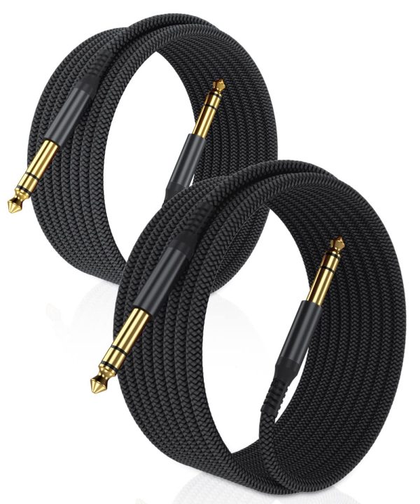 Elebase 1/4 Inch TRS Interconnect Cable (10ft 2-Pack),Straight 6.35mm Male Jack Stereo Audio Instrument Cord,6.35 Balanced Line Compatible for Electric Guitar,Bass,Keyboard,Mixer,Amplifier,Amp,Speaker - Image 4