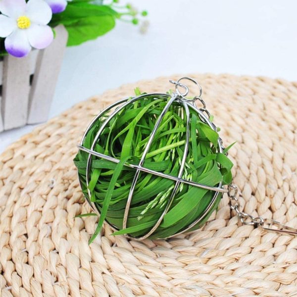 Hay Feeder Ball Stainless Rabbits Feeding Grass Ball 3.15inch Hay Dispenser Holder Feeder Hanger Accessories for Small Animals Guinea Pig Bunny - Image 6