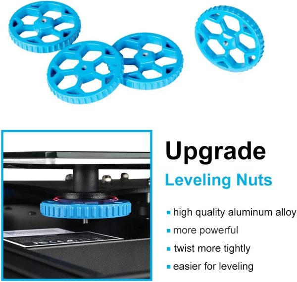 Upgraded 4pcs Blue Aluminum Hand Twist Leveling Nut & 8pcs Heatbed Silicone Leveling Column Mounts for SV01, SV02, Ender 3/3 Pro, Ender 5/5 Plus/Pro, CR-10, CR10S/10S Pro, CR 20 3D Printer - Image 6