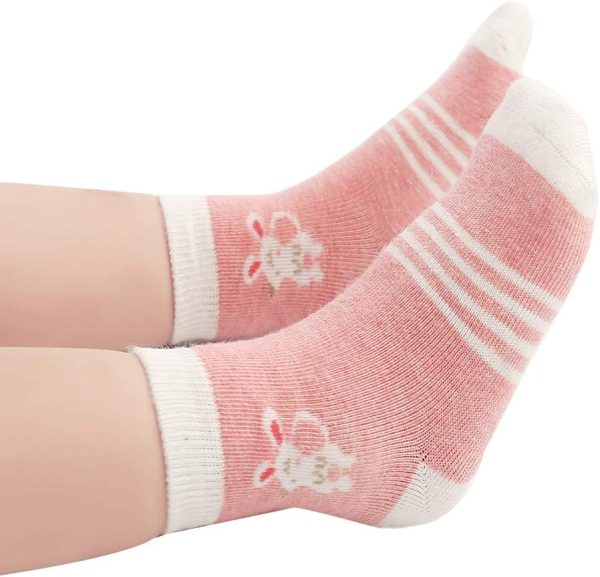 Cotton Baby Girl Socks, 9 Pairs Cute Newborn Girl Socks 0-36 Months Toddles Cotton Coming - Image 2