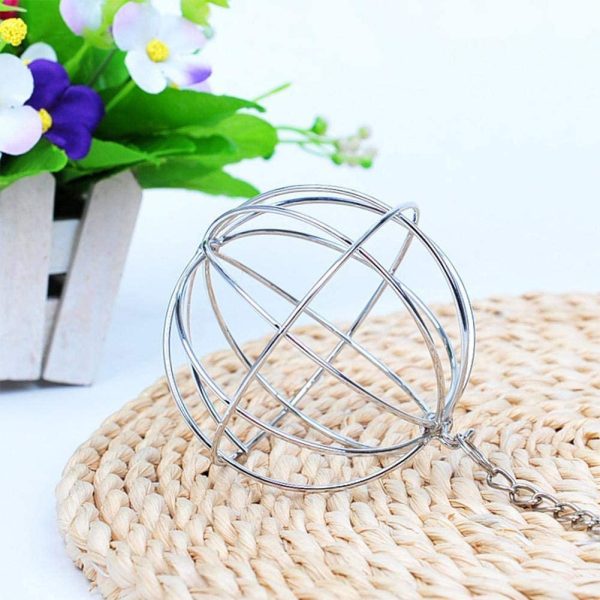 Hay Feeder Ball Stainless Rabbits Feeding Grass Ball 3.15inch Hay Dispenser Holder Feeder Hanger Accessories for Small Animals Guinea Pig Bunny - Image 2