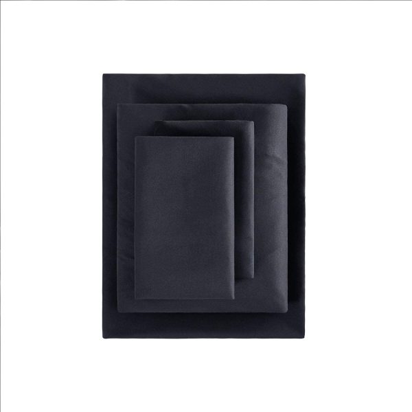 Black Sheet Set - by , 1000TC Ultra Soft Microfiber, Fitted Sheet & Flat Sheet & 2 Pillowcases (4 pcs, King Single Size) - Image 2