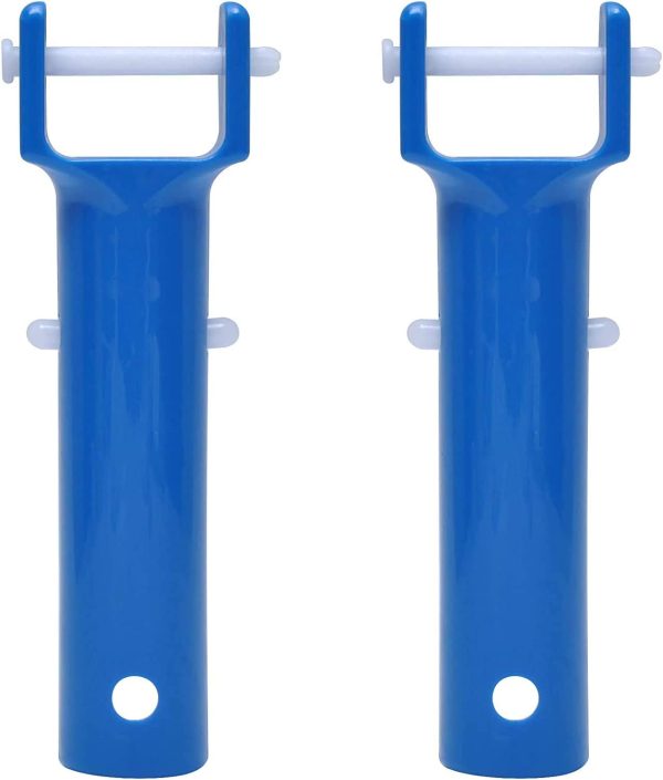 MEETOOT 2pcs Blue Color Vacuum Pool Brush Handle Universal Replacement Parts with V Clips and Pins for Swimming Pool Spa Vacuum - Image 7