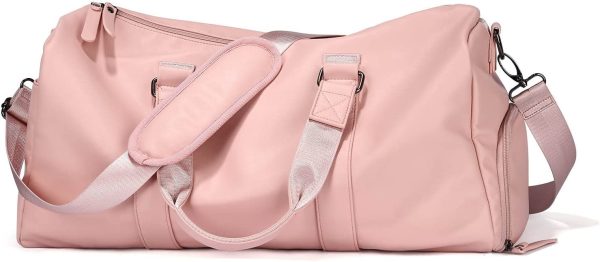 Gym Bag with Shoes Compartment and Wet Pocket, Sports Gym Bag Waterproof Duffle Bag ,Travel Bag for Men and Women (Pink) - Image 3