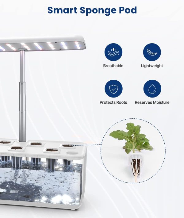 iDOO Hydroponics Growing System, Smart Indoor Herb Garden Kit with LED Grow Light, Indoor Gardening for Home Kitchen, Automatic Timer Germination Kit, Height Adjustable (7 Pods)