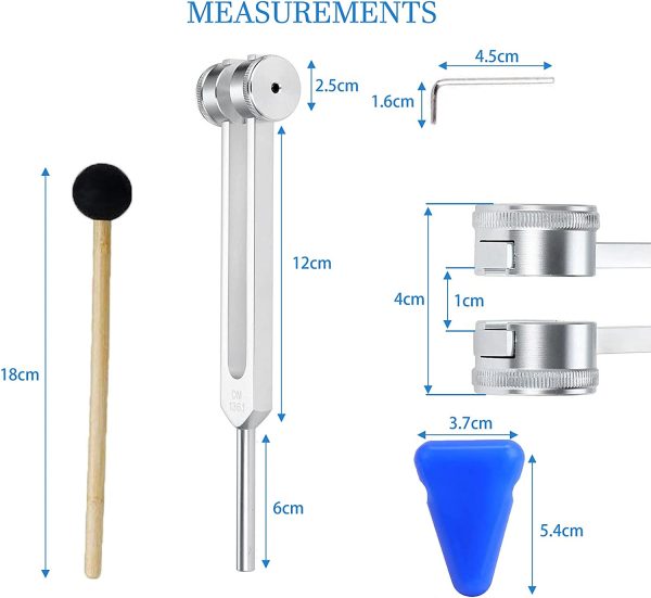 OM 136.1 Hz Tuning Fork - Chakra Tuning Energy Forks Effective for Immune System and Circulation, Meditation, Yoga, Heart Chakra, Perfect Healing Musical Instrument, OM Tuning Fork with Silicone Hammer and Cleaning Cloth (Silver) (OM 136.1 Hz) - Image 6