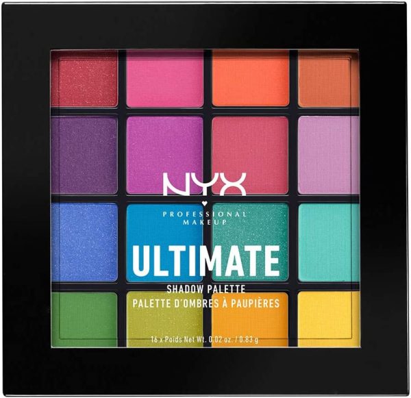 NYX Professional Makeup Ultimate Eye Shadow Palette, Brights