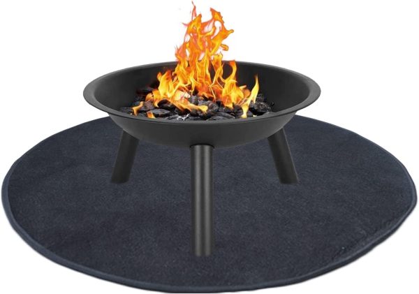 Fire Pit Mat Fireproof Mat Chimineas for Deck,Protection Grill & Patio Fire Pit Pad Hearth Rug, Fireproof Mat, Deck Protector for Wood Burning Fire Pit, Gas Fire Pit, Charcoal Grill (36 Inch)