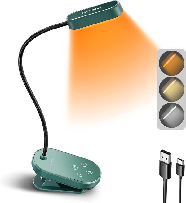 Mini Clip-on Book Light for Reading in Bed, Rechargeable Reading Light Amber Mode to Block Blue Light, 16 LEDs & Up to 80 Hours, 3 Eye-Care Modes & 5 Brightness, Perfect for Bookworm & Kid - Image 6