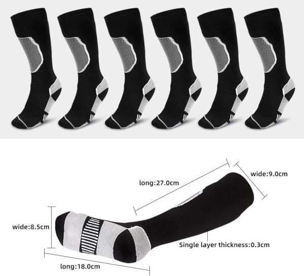 Compression Socks, Winter Thicken Socks, Calf Compression Ski Socks, Warm Thermal Socks, Sports Football Socks for Men and Women - Image 3