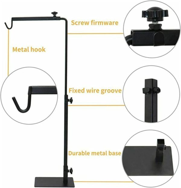 lehom Reptile Heat Lamp Stand Adjustable Floor Light Stand 23.6-35.4inch Metal Lamp Holder Bracket Support Kit for Reptile Terrarium Tank Vivarium Habitat Cage - Image 4