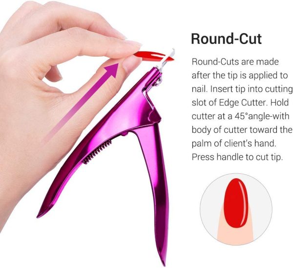 MOTYYA Nail Tip Clipper Cutter, Rustproof Stainless Steel Artificial Acrylic False Nail Trimmer Sharp Clip for Manicure Pedicure, Salon Home Nail Art Tool Cutting Pliers, Purple - Image 7