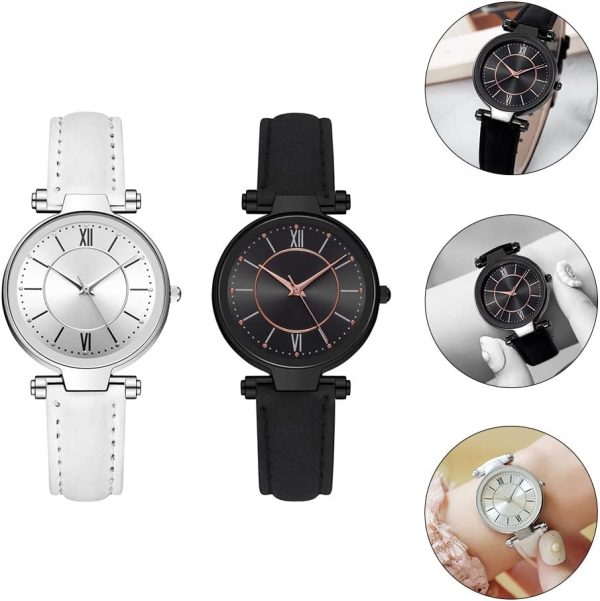 POPETPOP 2pcs Creative Quartz Watch Casual Watch Ladies Quartz Watch - Image 8