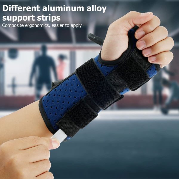 Carpal Tunnel Wrist Brace Wrist Support Breathable and Warm Hand Support Brace Adjustable Metal Splint Stabilizer Unisex Compression Hand Support Tendonitis Arthritis Pain Relief Stabilizer(Left) - Image 6