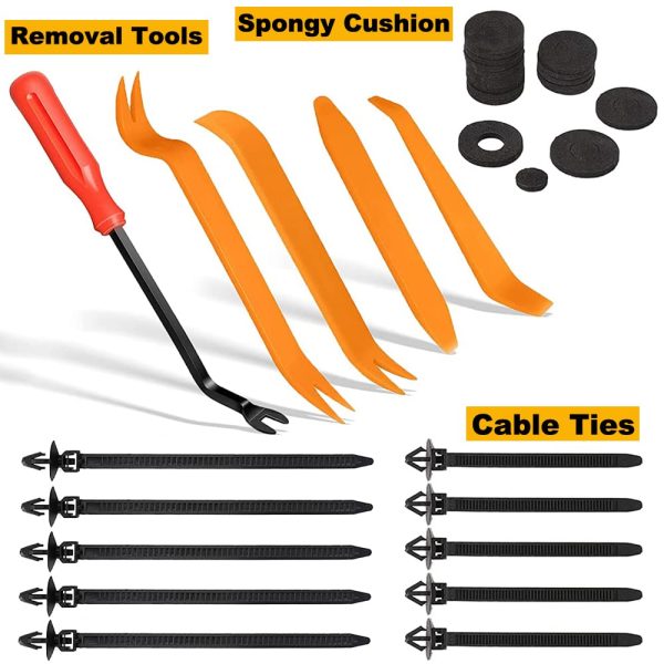 FOUNDCOOL 725pcs Nylon Universal Car Fasteners Clips Push Pins Rivets Retainer Replacement Screws Kit Set For Cars Trucks SUVs Bumper Door Fender Engine Cover Shield Trim Panel With 23 Most Popular Sizes Cable Ties Removal Remover Tools - Image 6