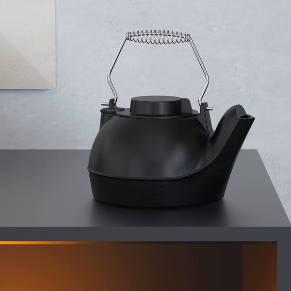 Fire Beauty Humidifying Iron Kettle??Stove Humidifier??Wood Stove Kettle??Cast Iron??Chrome handle??Matte Black - Image 5