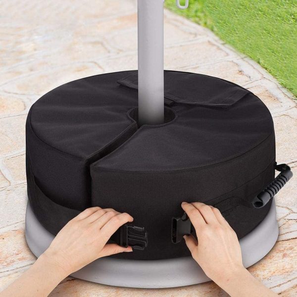 Patio Umbrella Base Weight Bag 18"" Round Sand Stand Detachable Weatherproof Parasol Umbrella Weights Sand Bags, Heavy Duty, for Flagpole or Outdoor Patio Umbrella Stand - Image 5