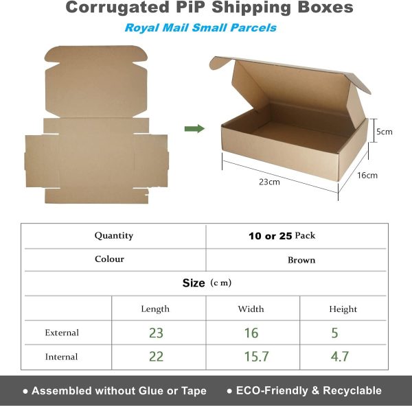 C5 A5 Size Corrugated Cardboard Shipping Boxes, 230x160x50mm (9"x6.3"x2") Small Parcel Boxes, Packaging Mailing Boxes for Business, Posting, Small Packet Shipping, Storing or Gift(Pack of 10) - Image 7