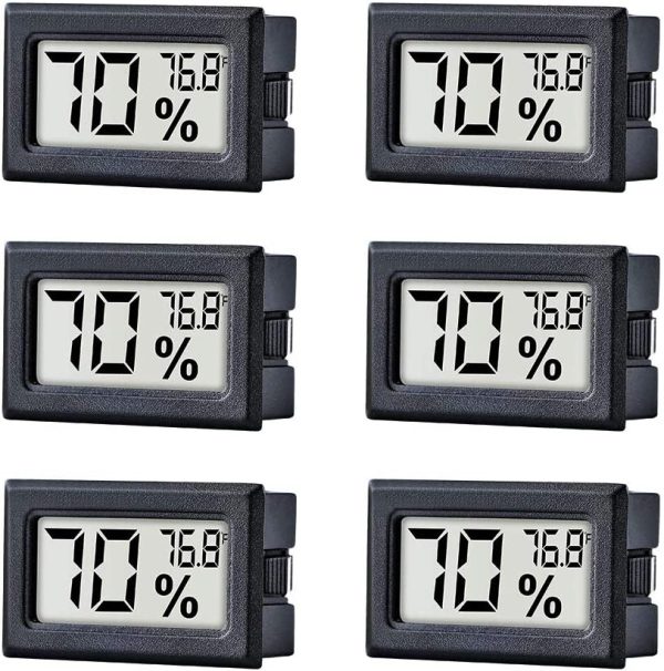 TAIWEI 6 Pack Mini Small Digital Electronic Temperature Humidity Meters Gauge Indoor Thermometer Hygrometer LCD Display Fahrenheit (?? for Humidors, Greenhouse, Garden, Cellar - Image 3