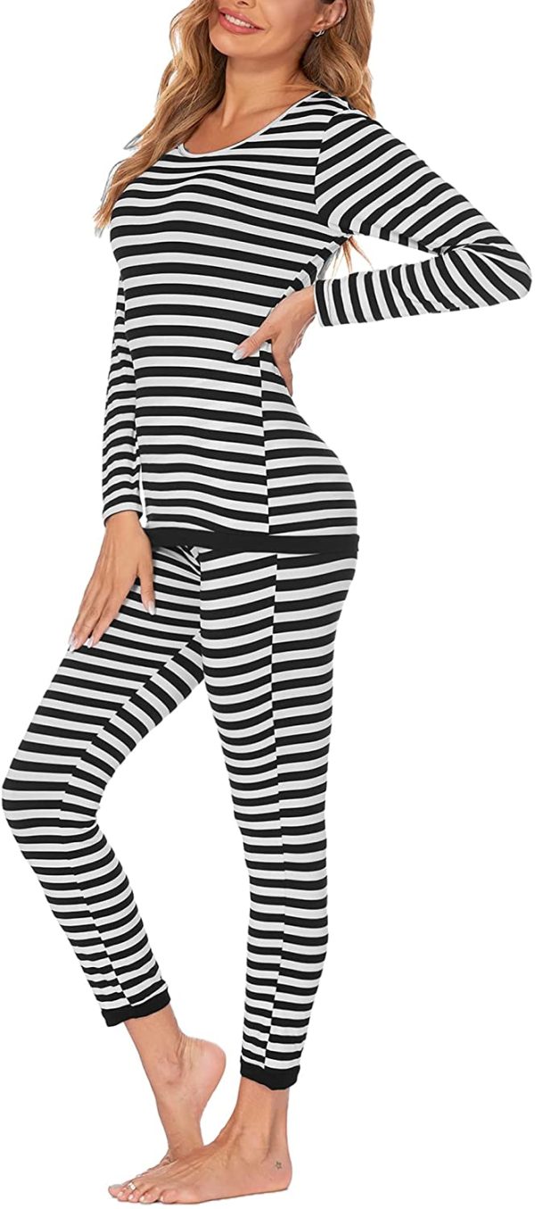 Ekouaer Women's Thermal Underwear Sets Micro Fleece Lined Long Johns Base Layer Thermals 2 Pieces Set - Image 4