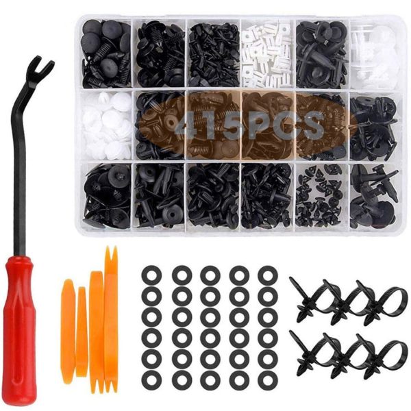 YESDEX Car Retainer Clips, 415 PCs, Fasteners Rivets Clips, Auto Clips Assortment Retainer Set with 18 Most Popular Sizes Auto Push Pin Rivets Set -Door Trim Panel Clips for GM Ford Toyota Honda Nissan,Volkwagon,etc - Image 2