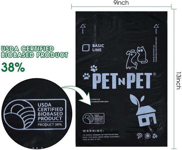 PET N PET Poop Bags Earth-Friendly 1080 Counts 60 Rolls Unscented Poo Bags Large Black Dog Waste Bags 9 x 13 inches - Image 8