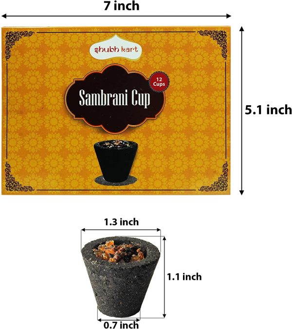 Sambrani Natural Indian Resin/ Loban/ Dhoop /Guggal/ Incense Cup 12pcs - 12 in a Pack - Image 4