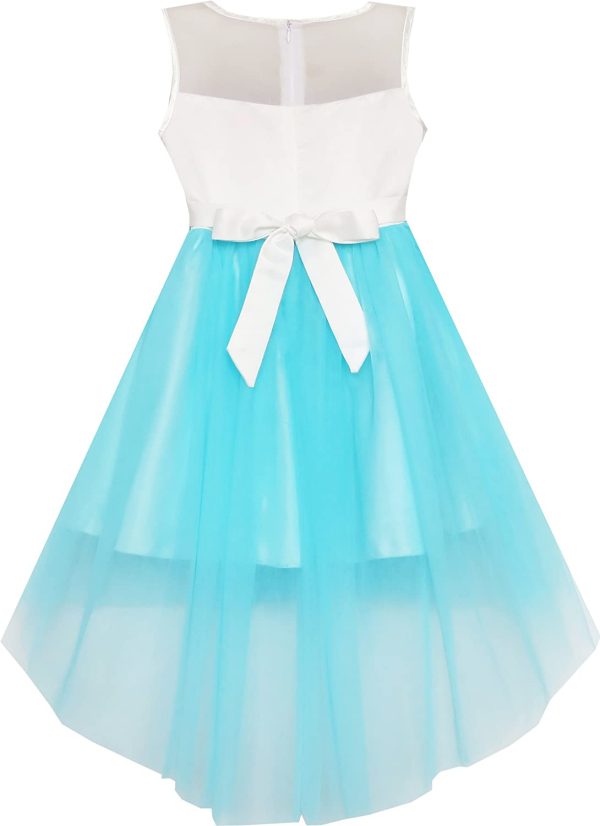 Sunny Fashion Girls Dress Sequin Mesh Party Wedding Princess Tulle Size 7-14 Years