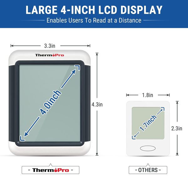 ThermoPro TP55 Digital Hygrometer Indoor Thermometer Humidity Gauge with Jumbo Touchscreen and Backlight Temperature Humidity Monitor