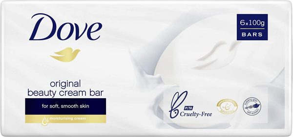 Dove Beauty Soap Bar Original, 6 x 100g