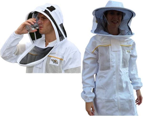 OZ ARMOUR Beekeeping Suit Ventilated Poly Cotton Extra Cool Beekeeper Costume Kit with 2 Hoods Fencing/Folding & Round Brim Hat (3XL) - Image 5