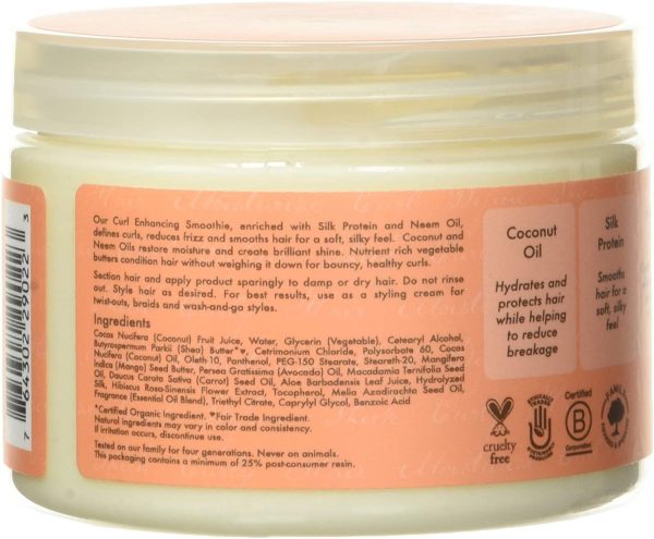 SHEA MOISTURE Coconut and Hibiscus Curl Enhancing Smoothie, 340 g, multi, 12 Ounce (Pack of 1) (290223 ) - Image 5