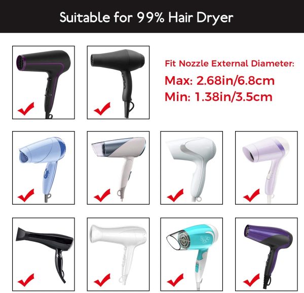 Universal Curly Hair Diffsuer,Segbeauty Adaptable Hair Diffuser Attachment for Hair Salon Quality Hairstyling Tool Hair-protective Frizz-free Fast-drying for Dryers with 1.58 to 2.48 inches Nozzle - Image 5