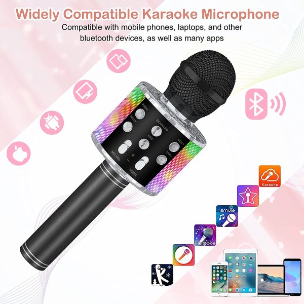 Verkstar Wireless Karaoke Microphone, Bluetooth Speaker Mic Best Birthday Gift Toy for Kids Adults with LED Lights and Recording Magic Sing Portable Handheld Karaoke Machine - Image 3