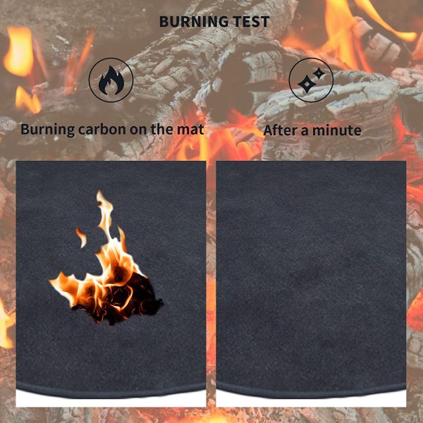 Fire Pit Mat Fireproof Mat Chimineas for Deck,Protection Grill & Patio Fire Pit Pad Hearth Rug, Fireproof Mat, Deck Protector for Wood Burning Fire Pit, Gas Fire Pit, Charcoal Grill (36 Inch) - Image 6