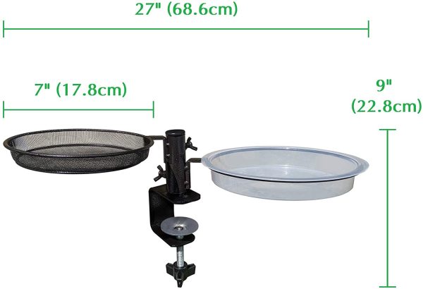 Deck Mounted Bird Feeder Tray and Bird Bath - Image 2