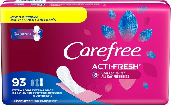 Carefree Acti-Fresh Ultra-Thin Panty Liners, Extra Long To Go , Unscented - 93 Count - Image 8